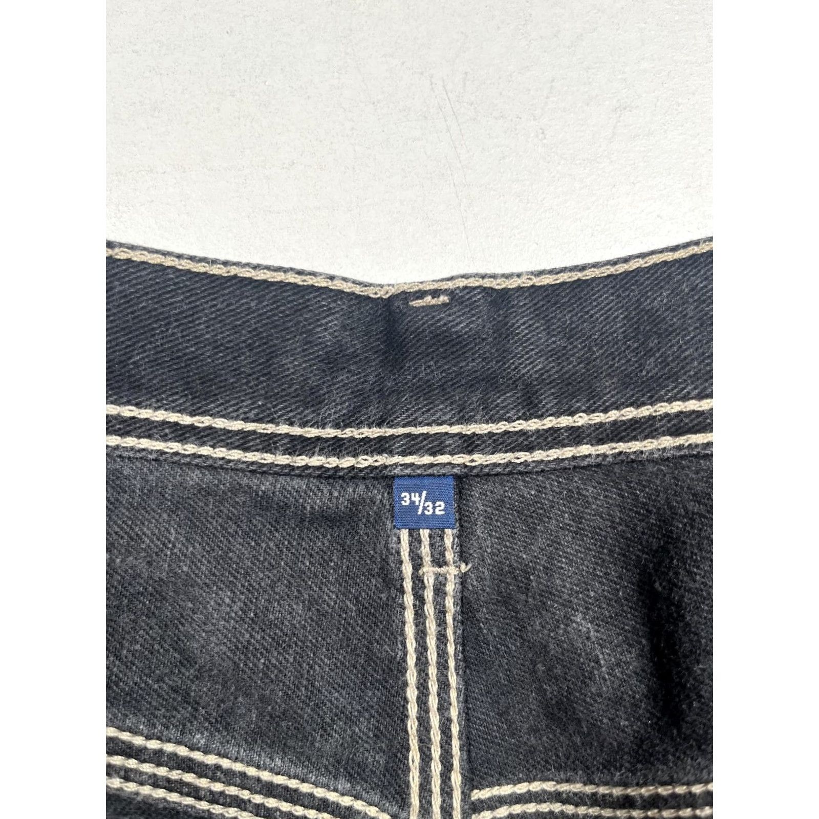 Denime Tommy Jeans Jeans Mens 34x32 Black Denim Relaxed Straight Leg Carpenter Size US 34 / EU 50 - 3 Thumbnail
