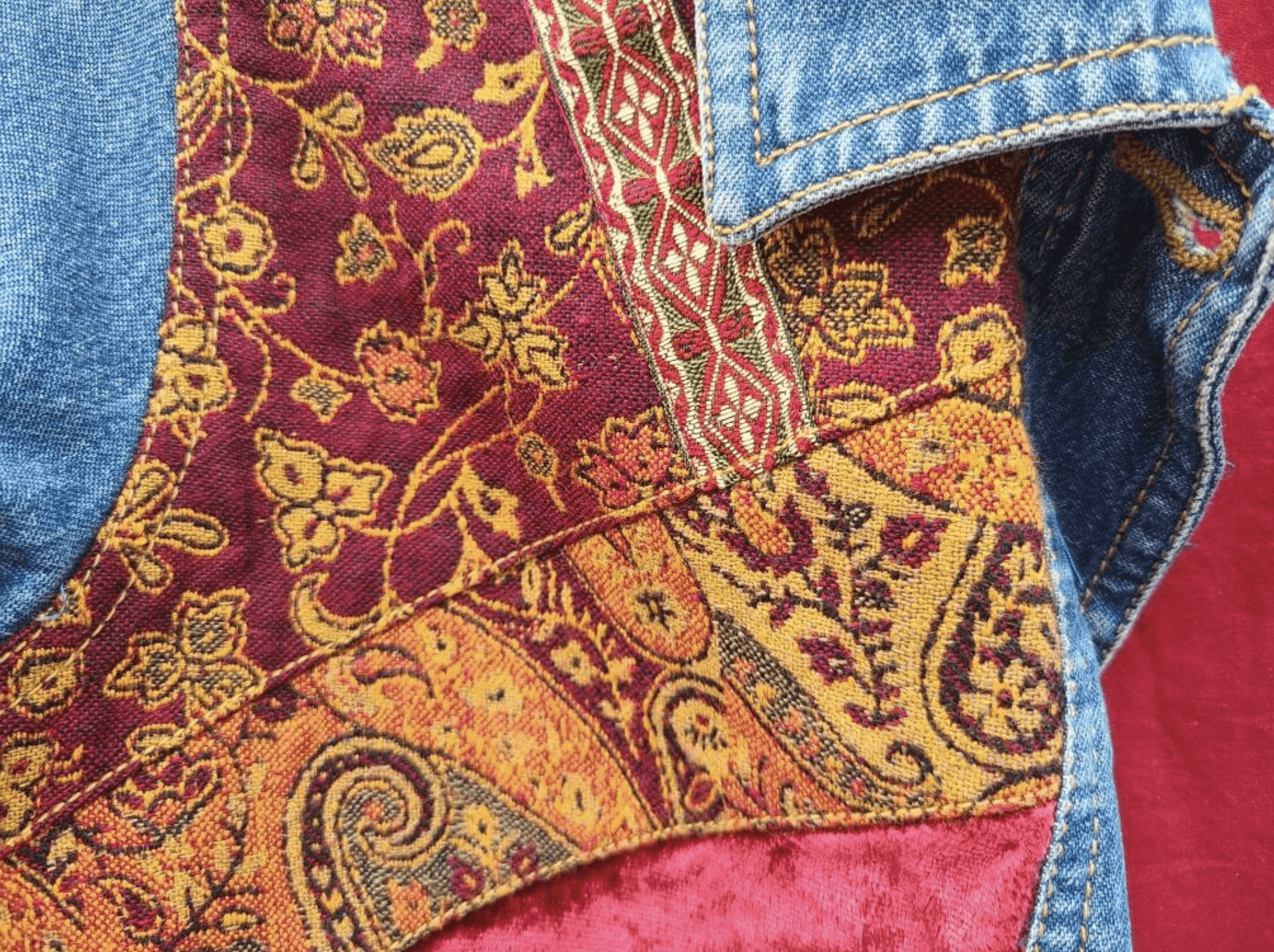Other 90s Vintage Denim Jean Jacket With Patchwork Size S / US 4 / IT 40 - 6 Thumbnail