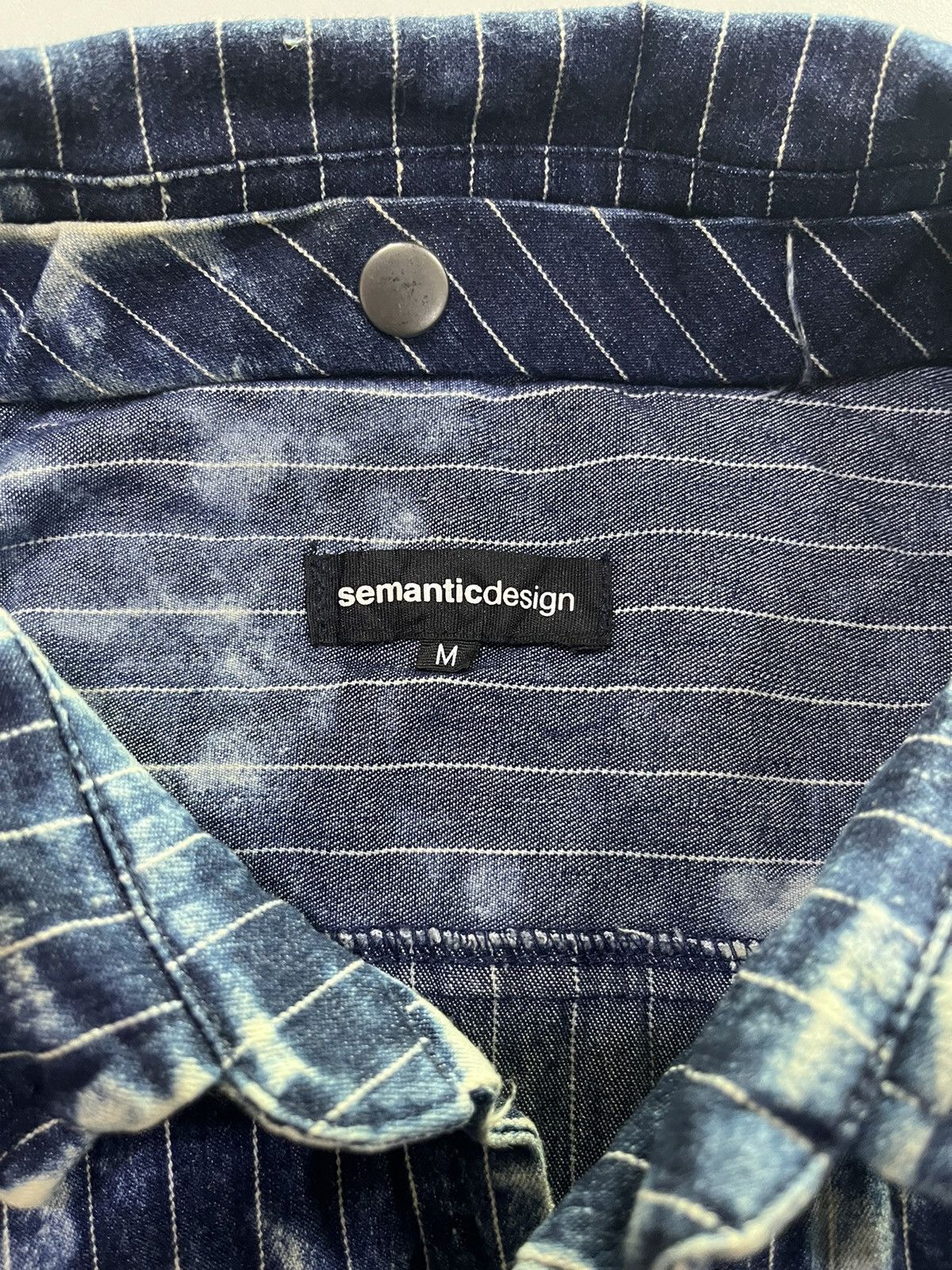If Six Was Nine Vintage Semantic design acid wash button up shirt Size US M / EU 48-50 / 2 - 5 Thumbnail