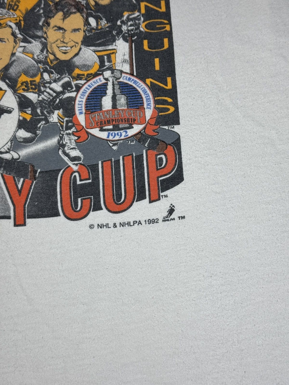 Salem Sportswear Vintage Penguins Back To Back Champions Caricature T Shirt Size US L / EU 52-54 / 3 - 3 Thumbnail