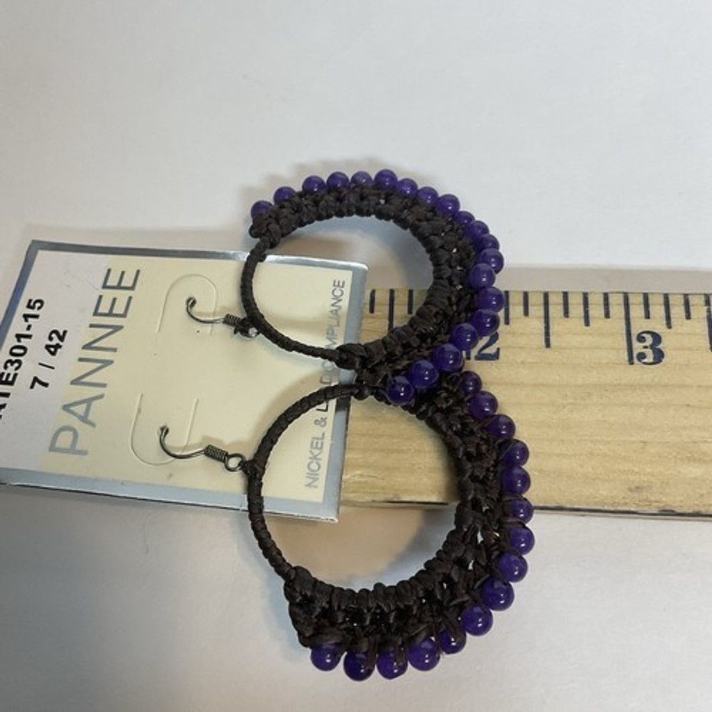 Other NWT Pannee Lot of 2 Drop Boho Woven Hoop Earrings Ring Size ONE SIZE - 4 Thumbnail