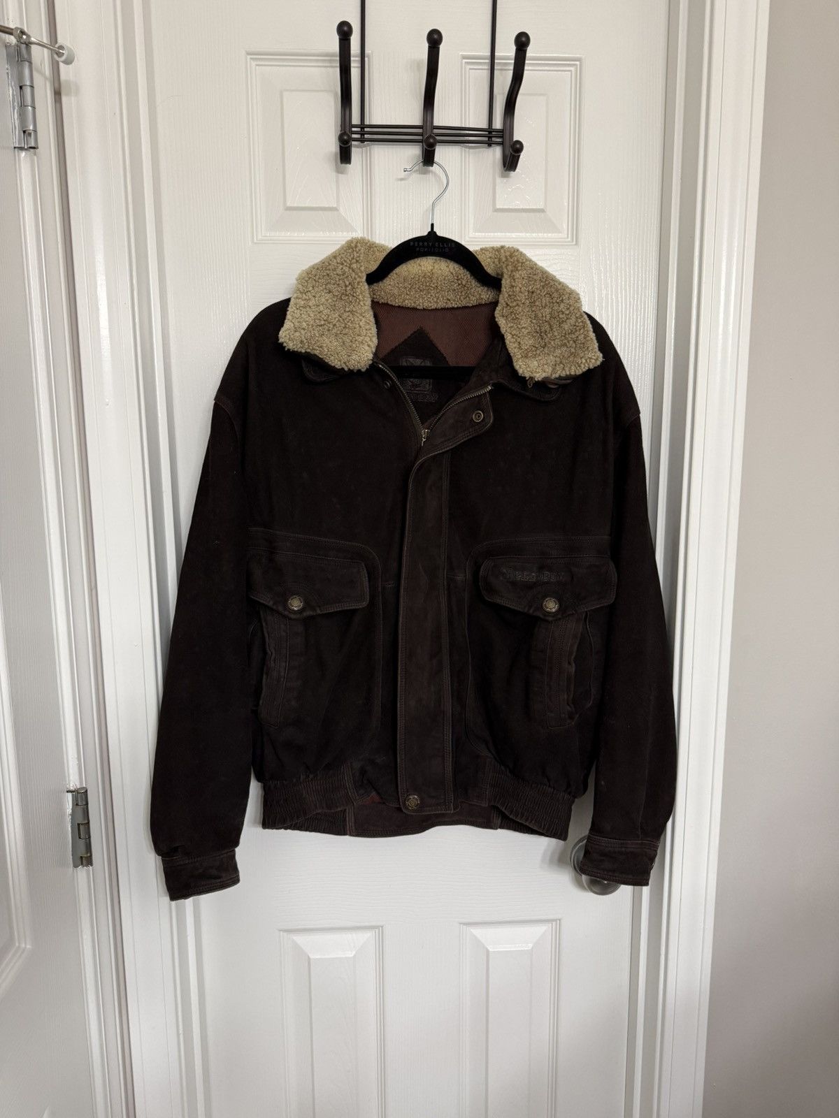 Vintage 1/1 Playboy Bomber Jacket Brown Leather and Fur Size US M / EU 48-50 / 2 - 1 Thumbnail