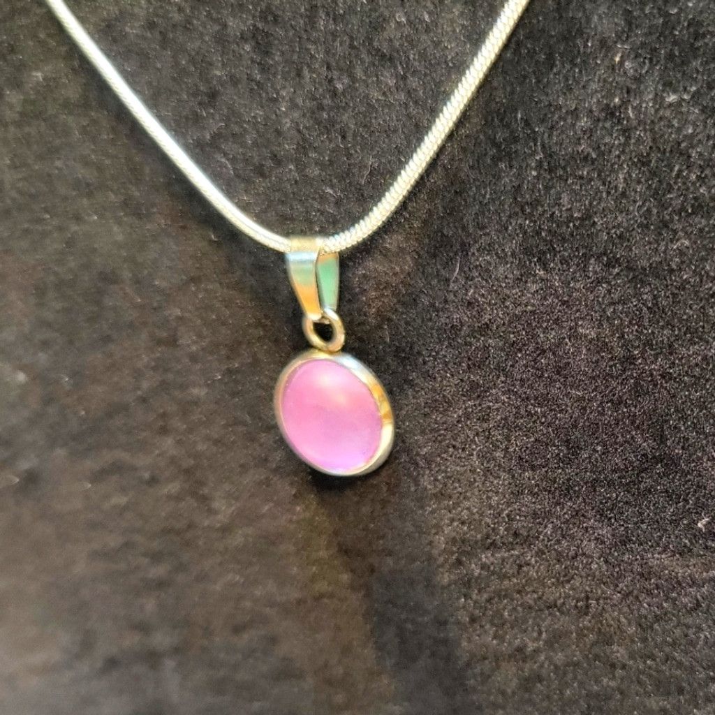 Handmade Pink crystal rhinestone 925 stamped sterling silver necklace Size ONE SIZE - 3 Thumbnail