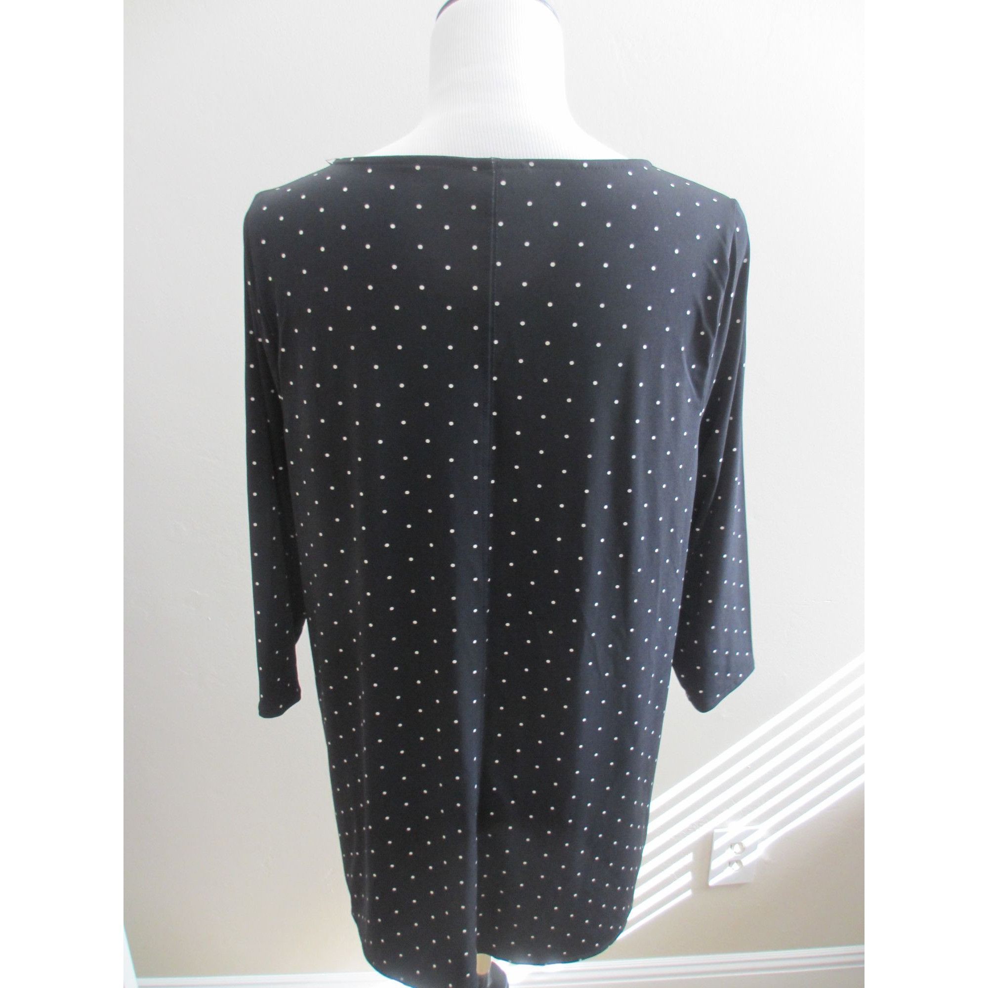 Alfani ALFANI BLACK AND WHITE POLKA DOT SHIRT PL Size L / US 10 / IT 46 - 3 Thumbnail