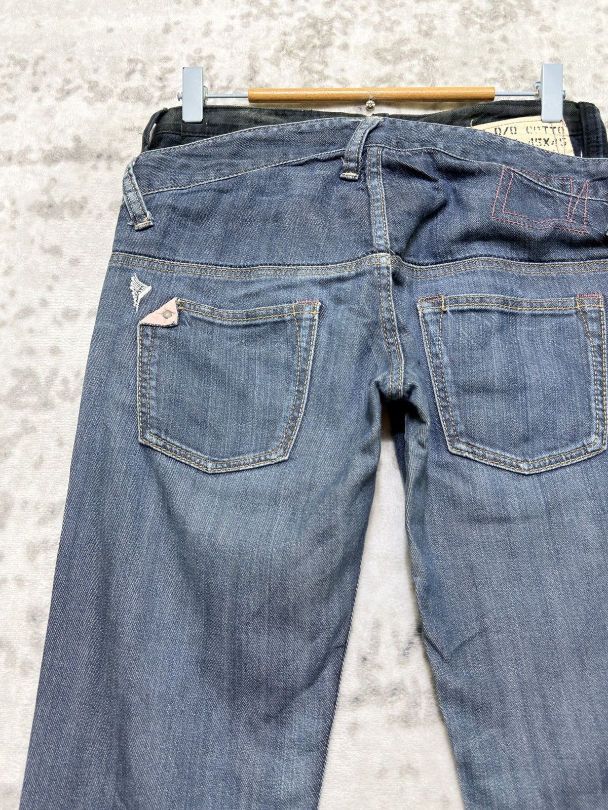 Japanese Brand Antgauge Double Waistband Plaid Low Rise Skinny Denim Jeans Size US 28 / EU 44 - 10 Thumbnail