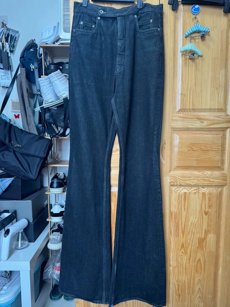 Rick Owens Rick Owens DRKSHDW Coated Denim Flare Pants Size US 30 / EU 46 - 1 Thumbnail