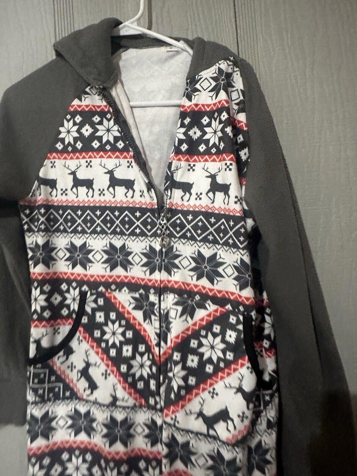 Designer Womens Medium Pajama Deer Christmas One Peice Size ONE SIZE - 1 Thumbnail