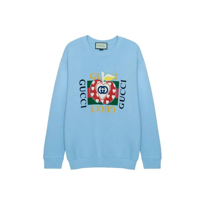 Gucci Gucci Logo Apple Print Long Sleeve Sweatshirt Size US S / EU 44-46 / 1 - 1 Thumbnail