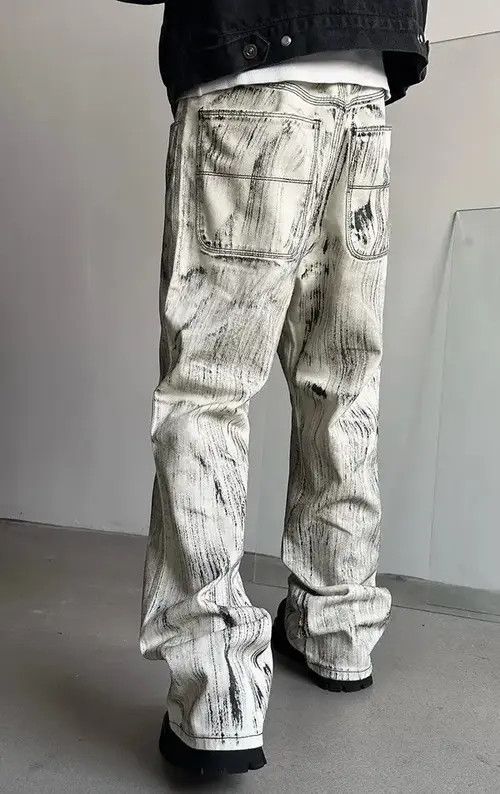 Jean Horiko x Kouda Avant garde fashion painted jeans pants Size US 30 / EU 46 - 4 Thumbnail
