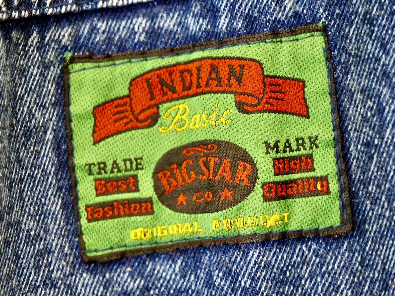 Big Star × Indian Motorcycle × Vintage Vintage Oversized Alien Embroidery Denim Parka Made in USA Size US L / EU 52-54 / 3 - 9 Thumbnail