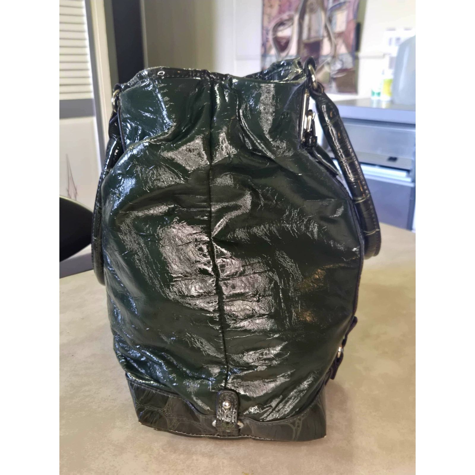 Guess Guess dark green croc print large shoulder bag Size ONE SIZE - 7 Thumbnail