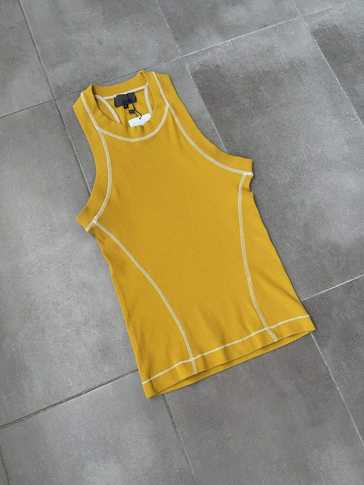 Saul Nash !DS! SS23 Saul Nash Yellow Overlock Stitch Tank Top Size US M / EU 48-50 / 2 - 9 Thumbnail
