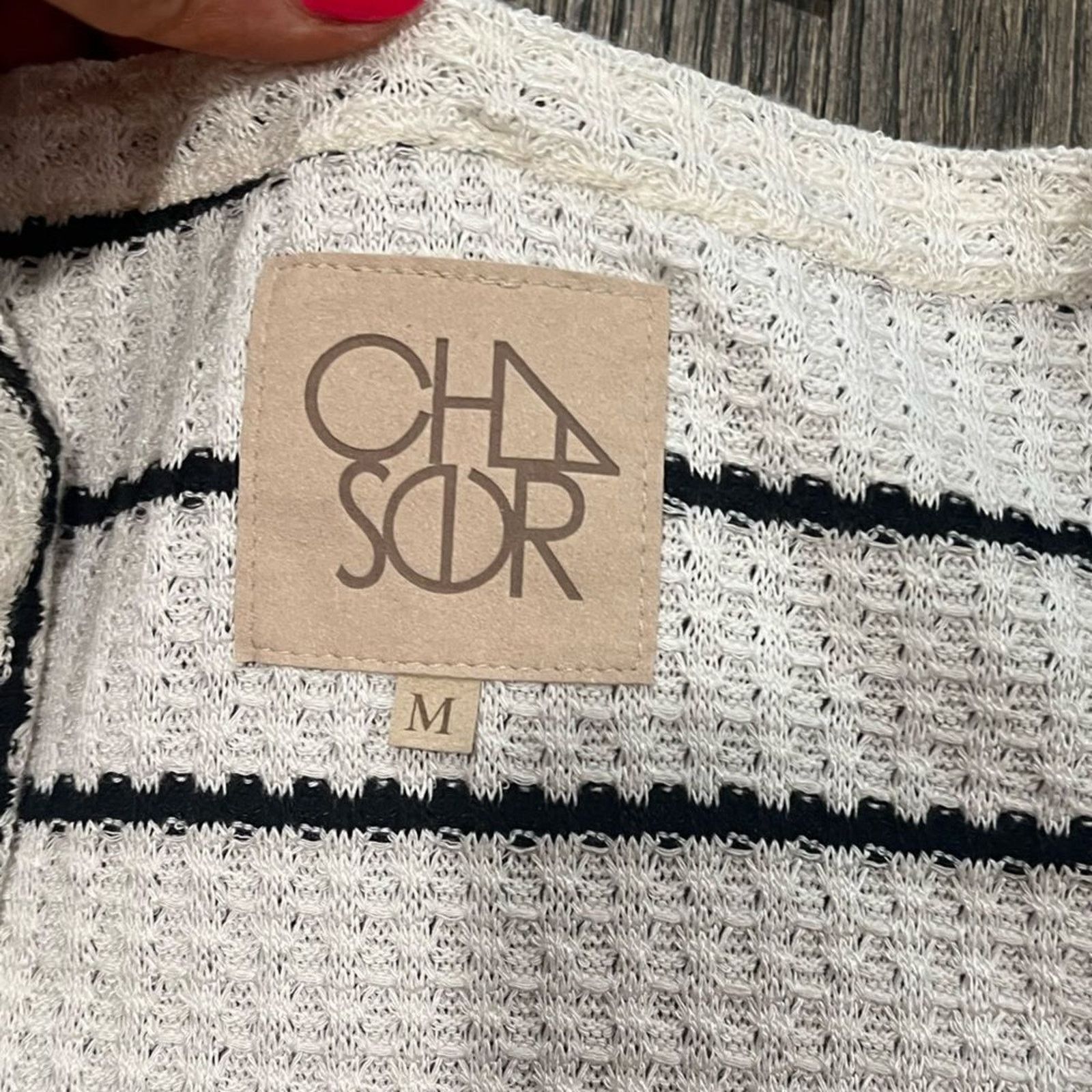 Vintage NWT Chaser Striped Waffle Knit Boxy Thermal Tee Size M Size M / US 6-8 / IT 42-44 - 3 Thumbnail