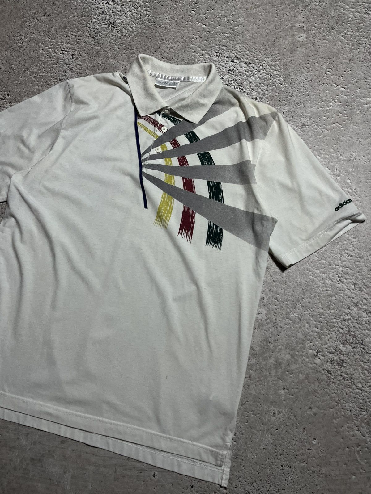 Adidas × Vintage Vintage Adidas Polo Shirt 90s Retro Graphic Short Sleeve Size US L / EU 52-54 / 3 - 2 Thumbnail