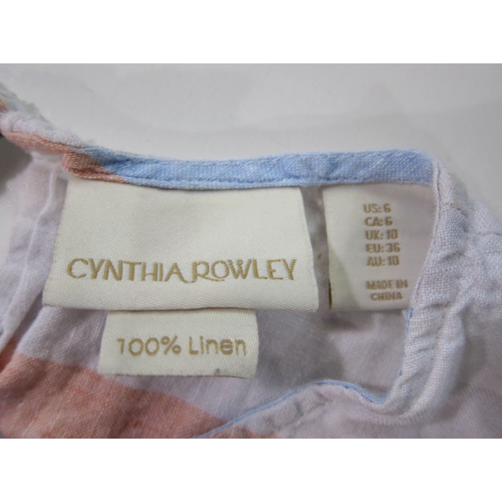 Cynthia Rowley Cynthia Rowley 100% Linen Blue Stripe Sleeveless Tunic Sheath Dress Women 6 Size M / US 6-8 / IT 42-44 - 3 Thumbnail