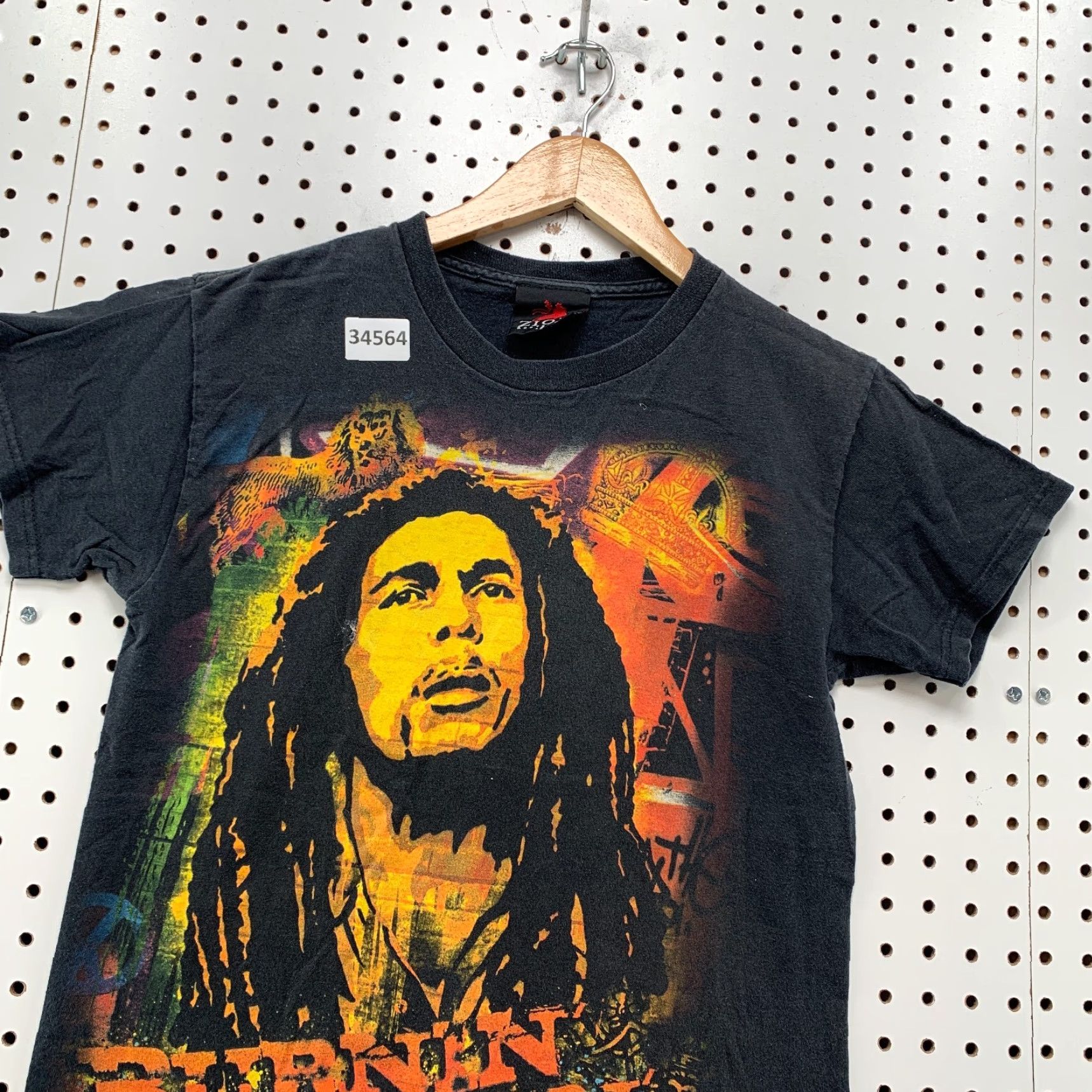 Vintage Vintage Bob Marley Shirt Mens Small Black Burnin And Lootin Short Sleeve 17x25.5 Size US S / EU 44-46 / 1 - 6 Thumbnail