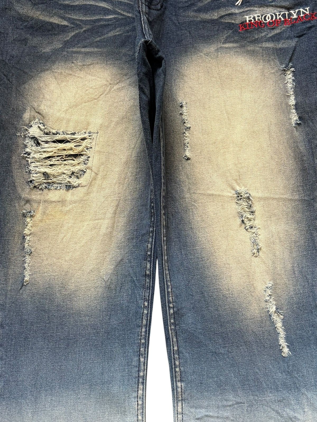 Karl Kani Vintage / Y2K Karl Kani Faded Wash Distress Jeans Size US 32 / EU 48 - 3 Thumbnail