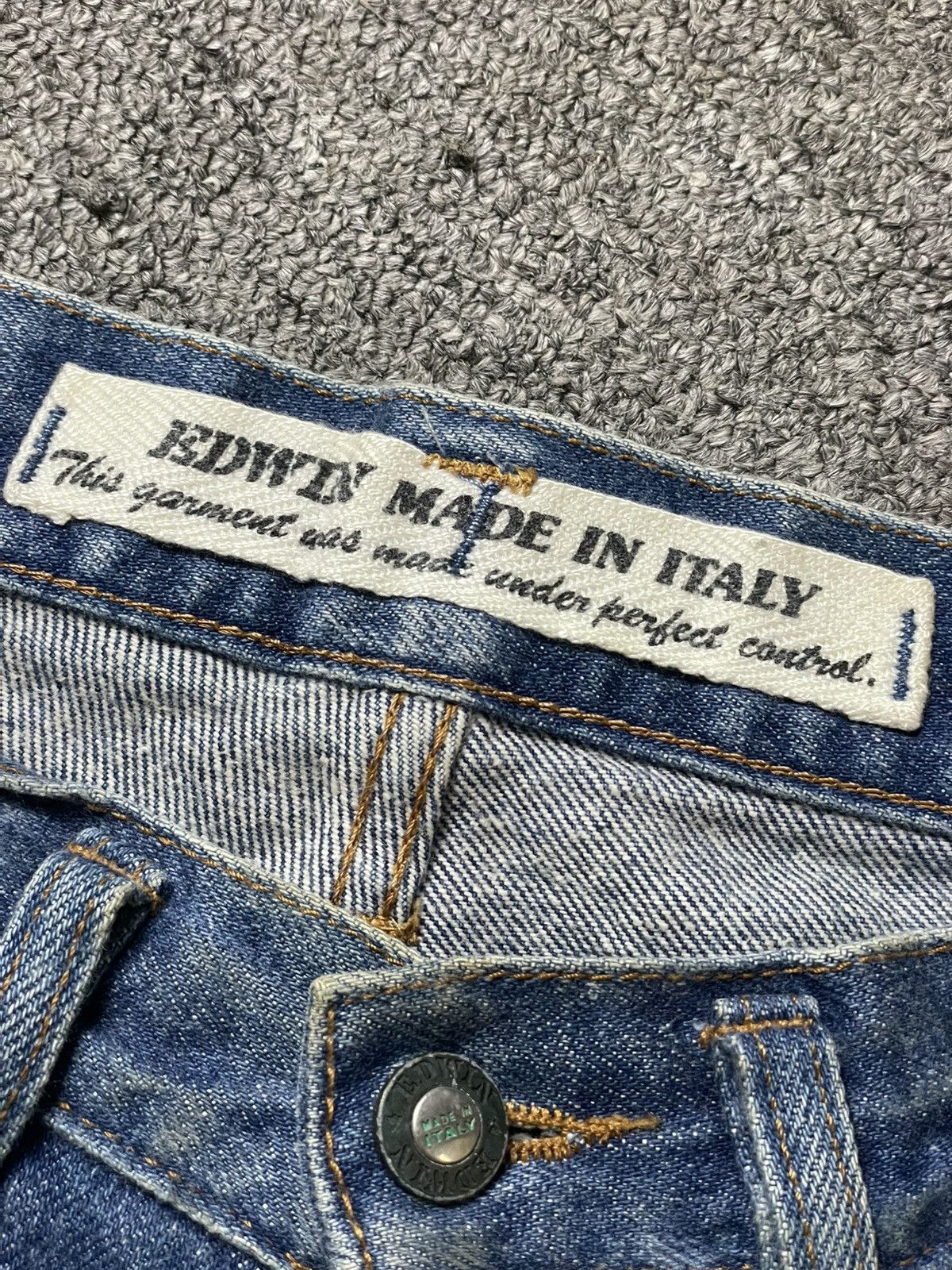Edwin × Vintage Vintage EDWIN Loose Cut Ripped Jeans (117) Size US 28 / EU 44 - 7 Thumbnail