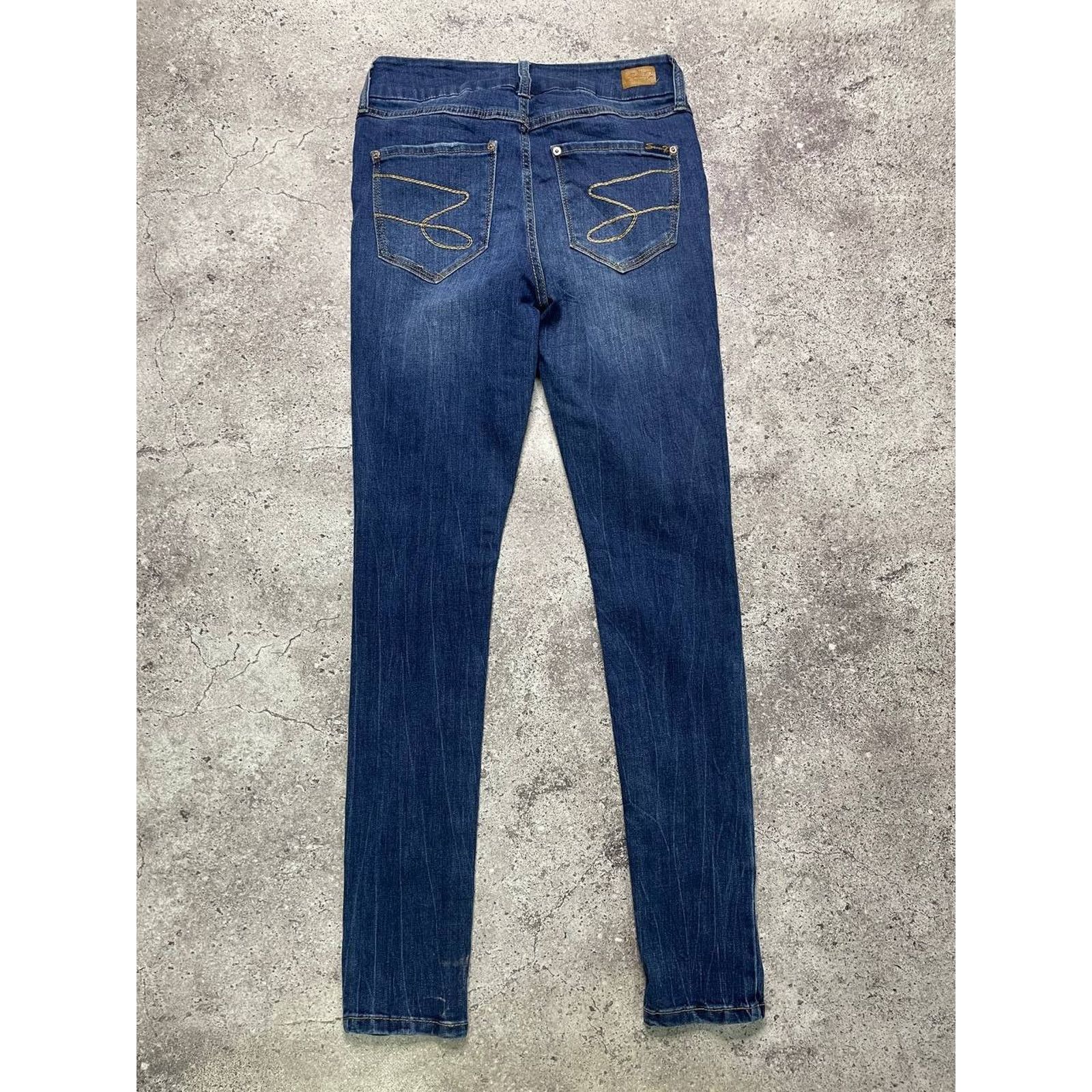Vintage Vintage Seven7 Skinny Jeans Dark Wash Distressed Size 4 S Size 28" / US 6 / IT 42 - 7 Thumbnail