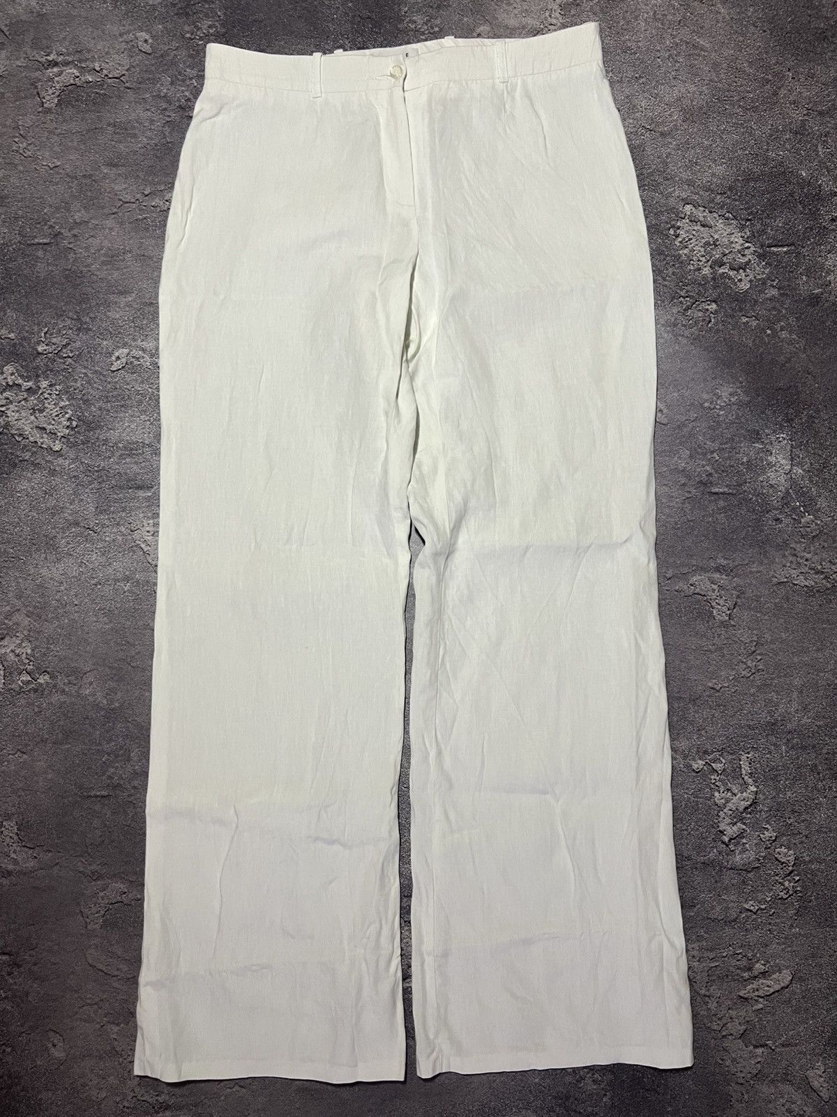 Vintage 90s Celine Wide Fit Linen Trousers Pants Womens
