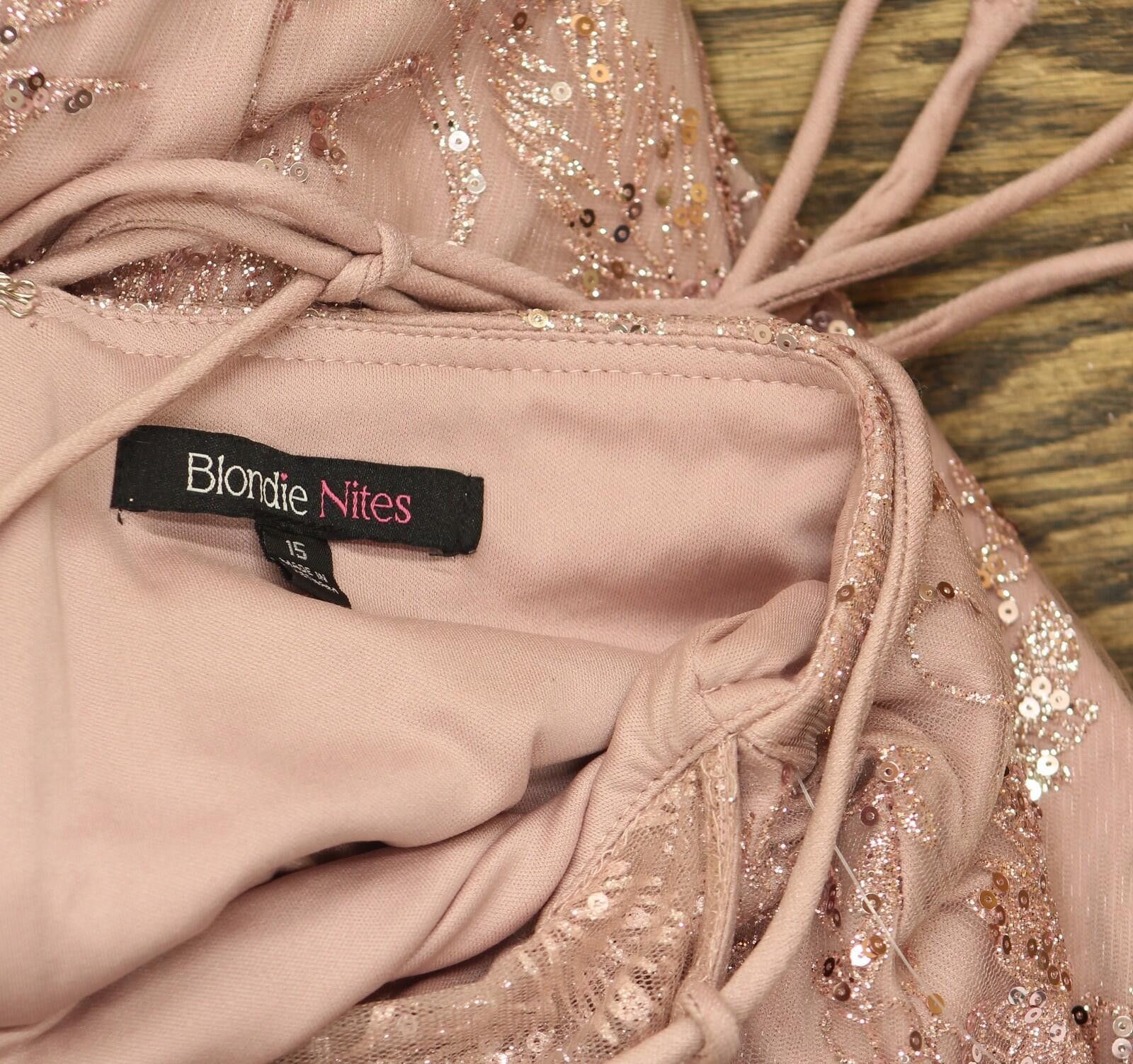 Other Blondie Nites Glitter Corset-bodice Gown Dress Rose Pink 15 Size M / US 6-8 / IT 42-44 - 4 Thumbnail
