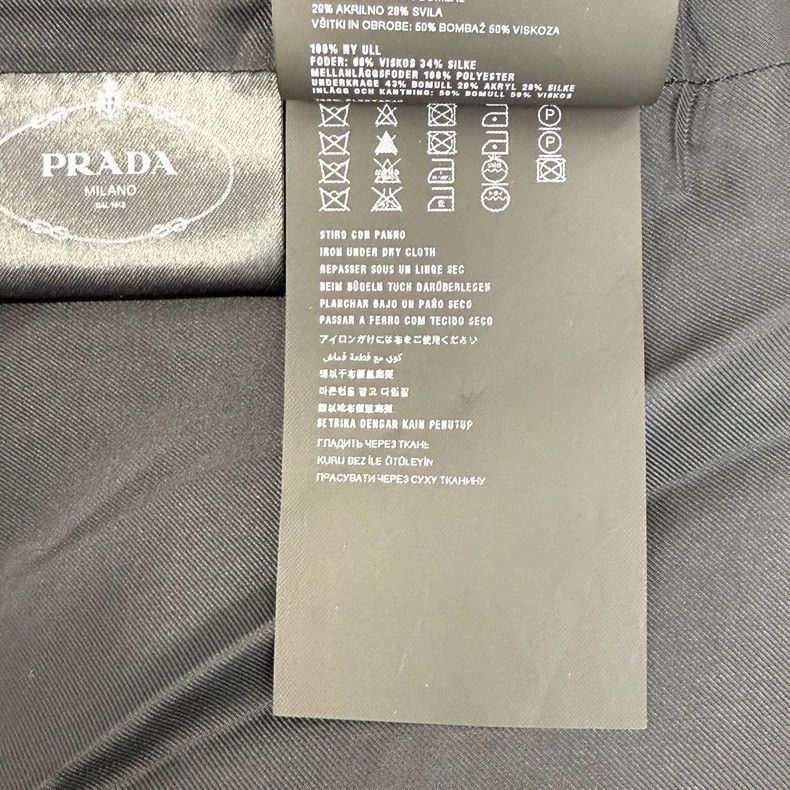 Prada Prada Size 38 Black wool tweed medium and long coat 2502-N Size US XXS / EU 40 - 6 Thumbnail