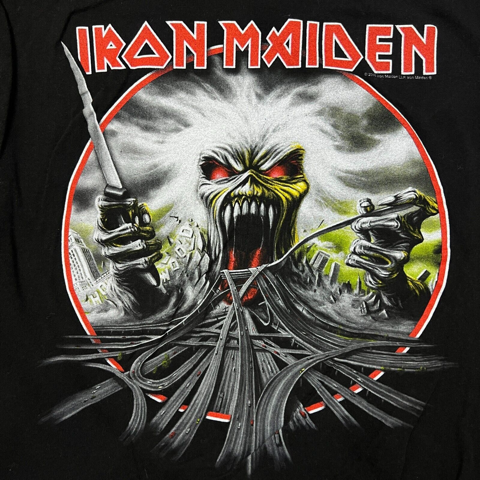 Band Tees × Iron Maiden × Vintage 2018 Iron Maiden T Shirt Medium California Highway Band Tee Size US M / EU 48-50 / 2 - 2 Thumbnail