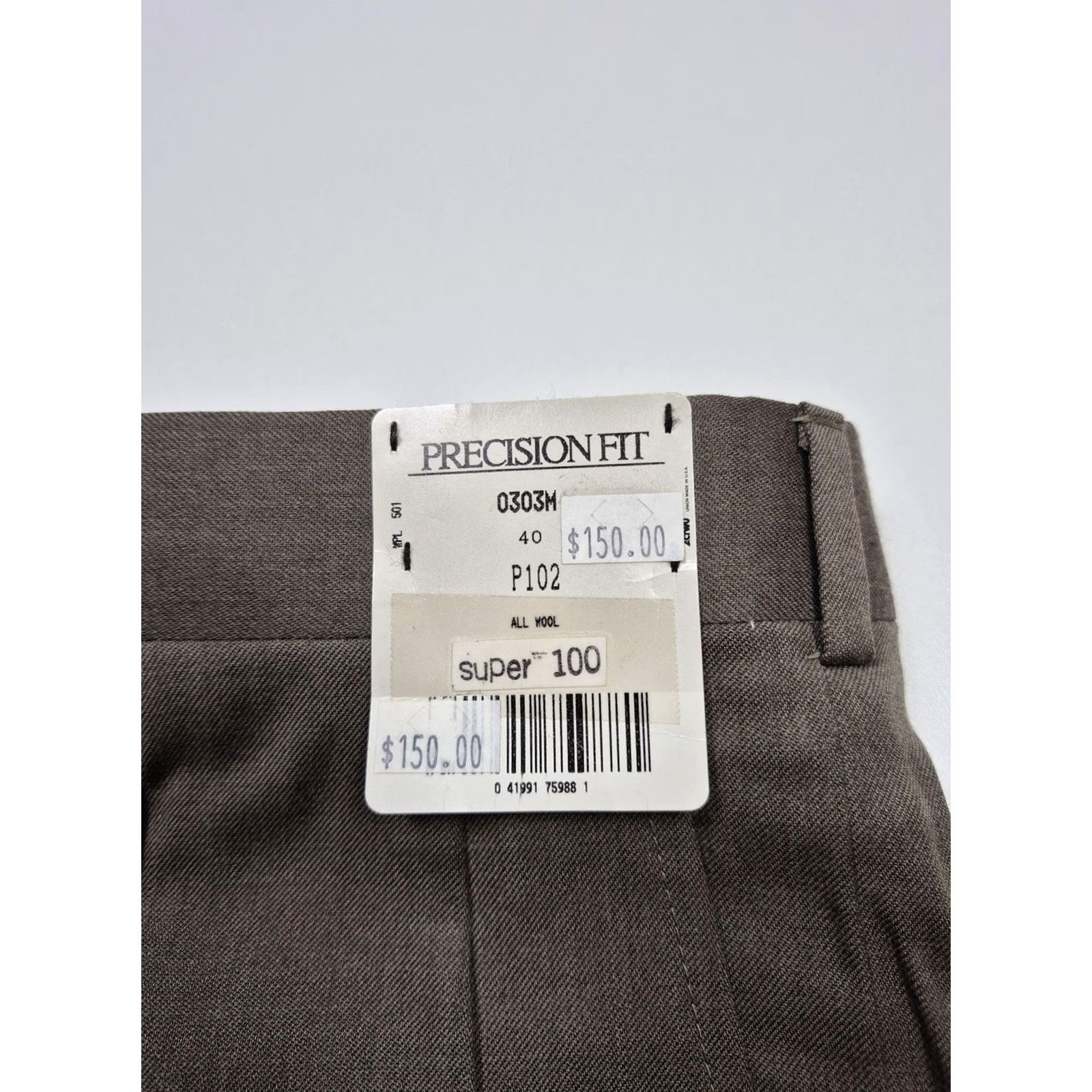 Vintage VINTAGE Precision Fit Dress Pants Mens 40x36 Brown Wool Pleated Unhemmed Super 100s Size US 40 / EU 56 - 3 Thumbnail