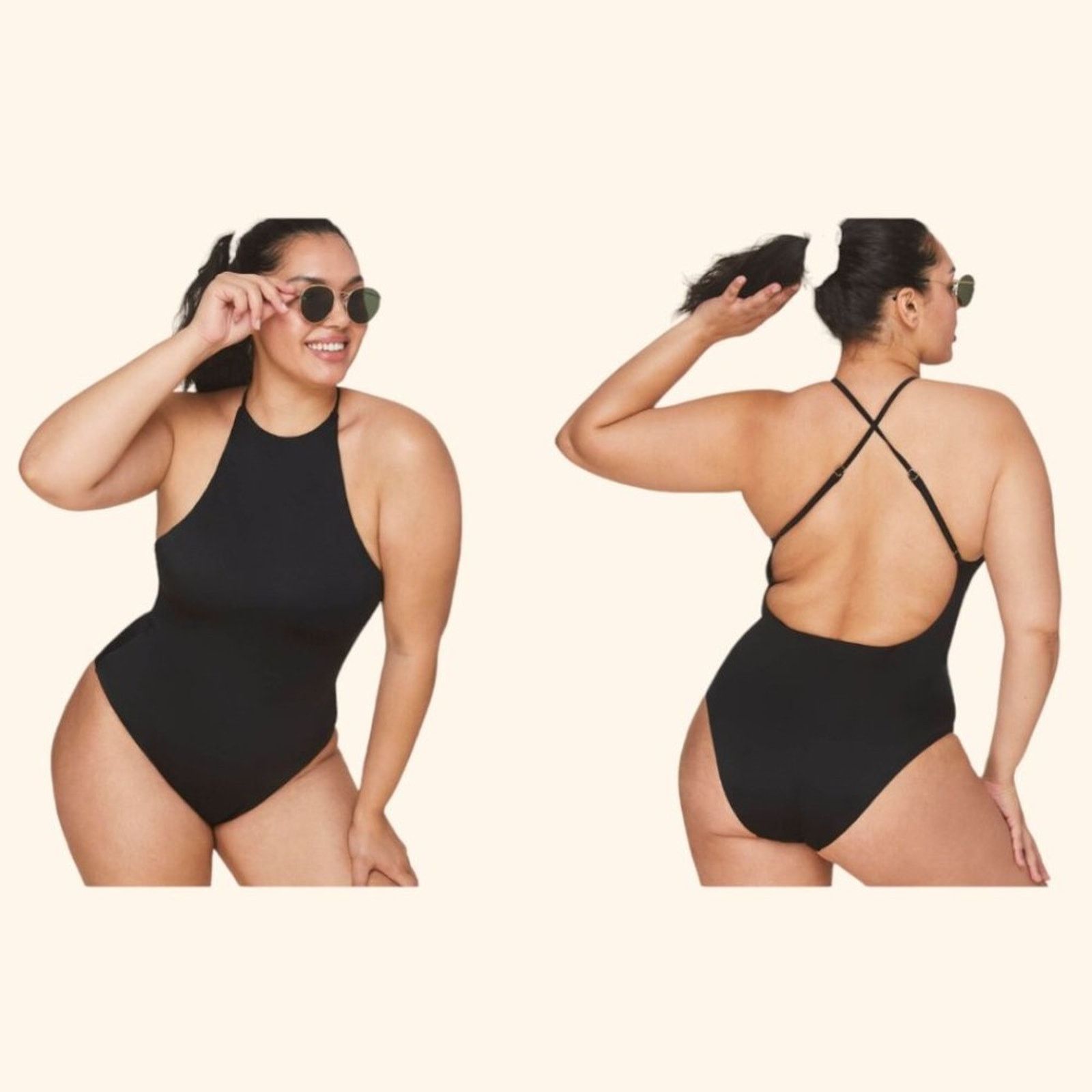 Andie Asbury Black One Piece Swimsuit Large NWT $128 MSRP