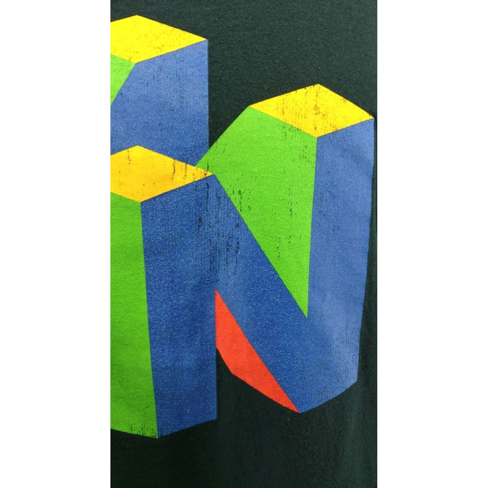 Nintendo NINTENDO 64 T-Shirt Black Distressed Cracked Logo XL Mens Short Sleeve Crew Neck 100% Cotton Vintage: No Size US XL / EU 56 / 4 - 4 Thumbnail