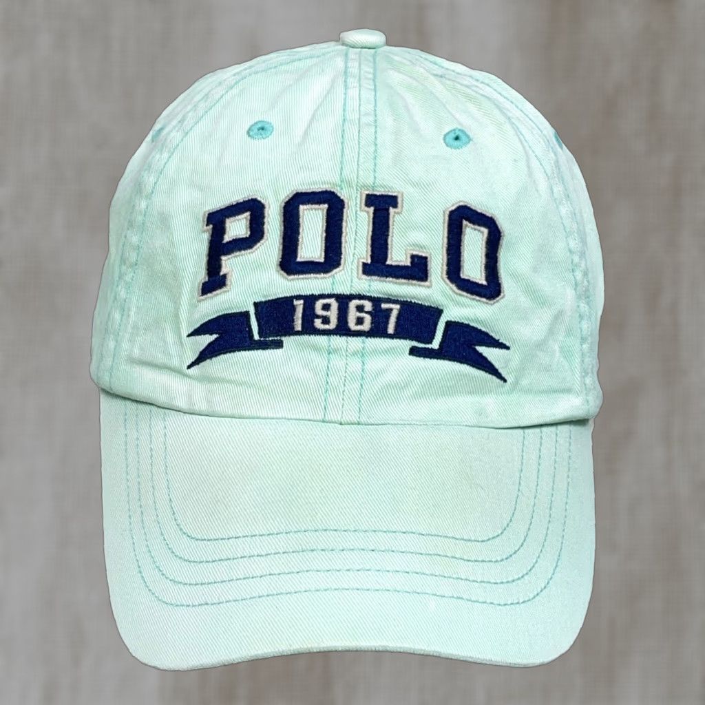 Polo Ralph Lauren Polo Ralph Lauren Hat Cap Strap Back Green Blue Spell Out PRL 67 Sun Faded Size US M / EU 48-50 / 2 - 1 Thumbnail