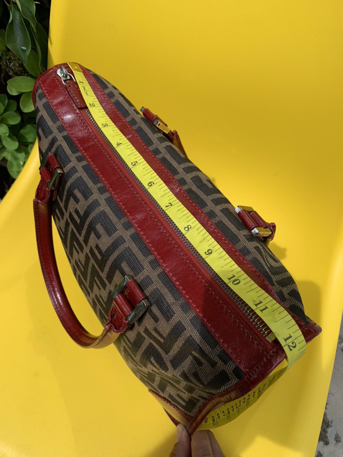 Fendi × Vintage AUTHENTIC VINTAGE FENDI ZUCA TOTE TOBACCO RED BAG Size ONE SIZE - 14 Thumbnail