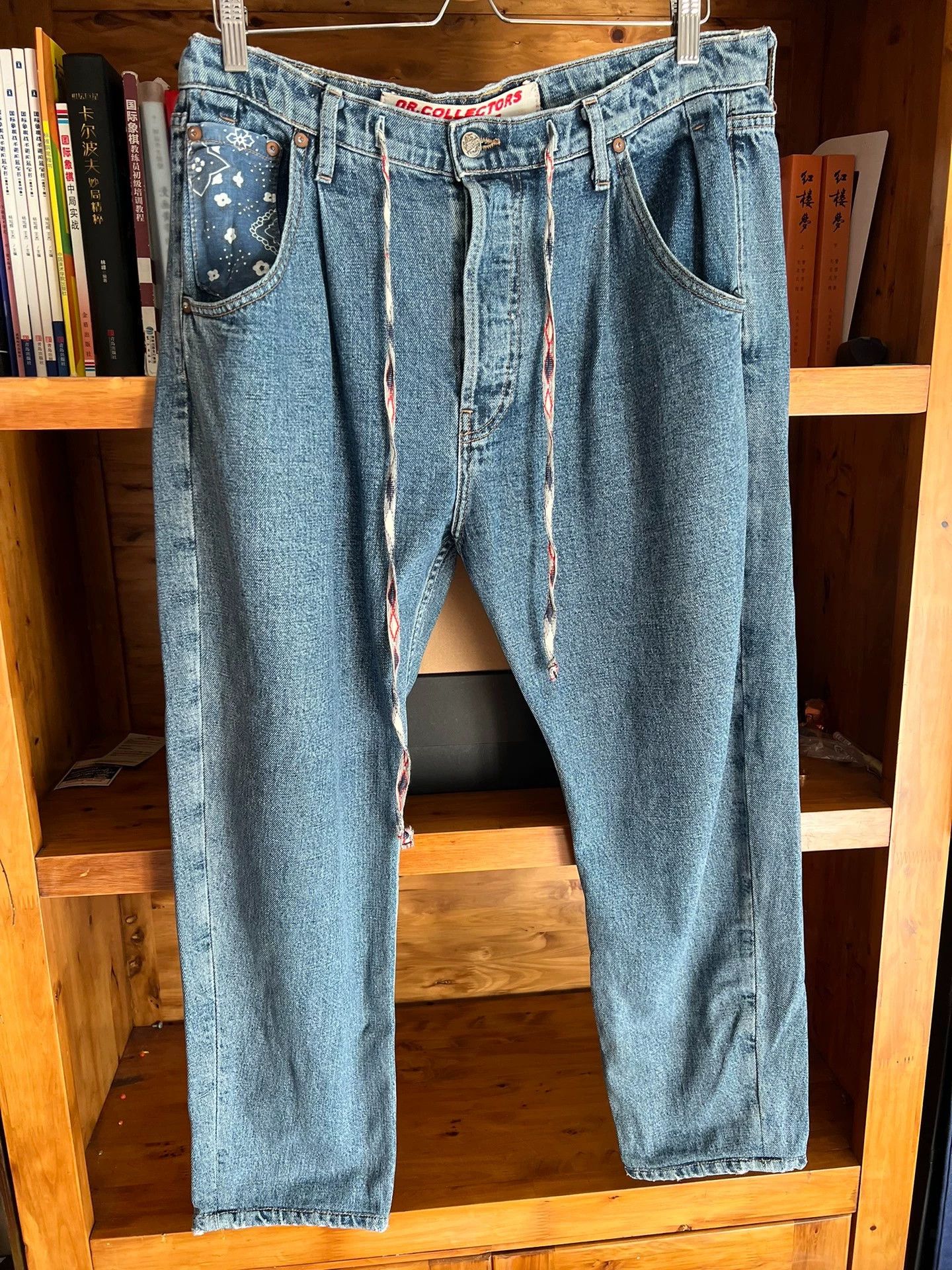 Indigo dr.collectors indigo hand dyed loose fit L jeans USA 2yr Size US 32 / EU 48 - 2 Thumbnail