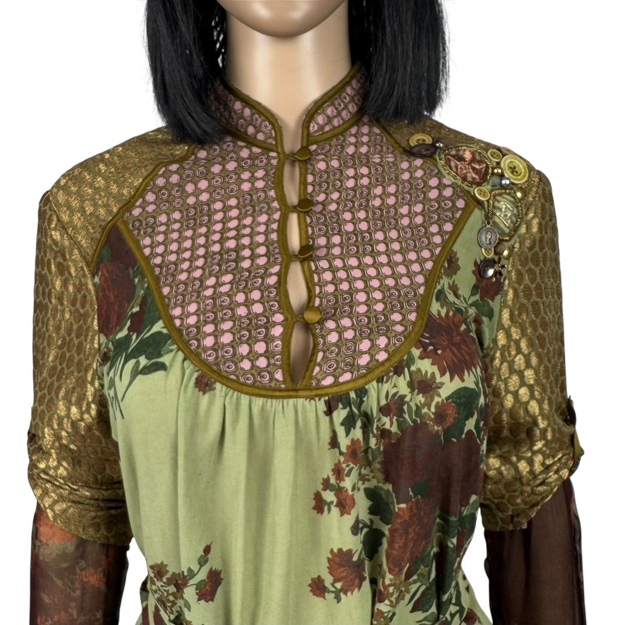 Other Sabyasachi India Silk Cotton Hand Printed Dress Stitched 12 Size M / US 6-8 / IT 42-44 - 18 Thumbnail