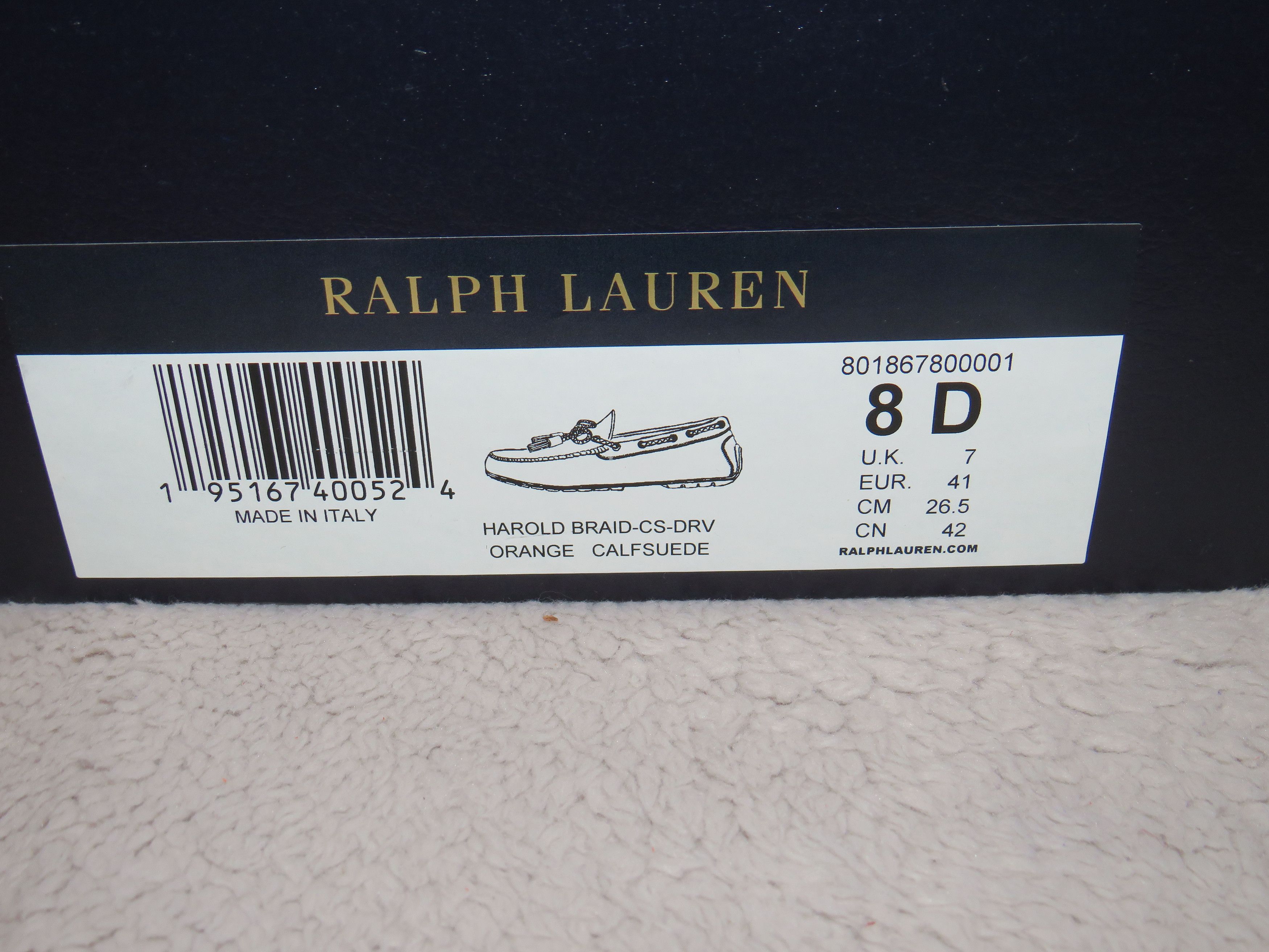 Ralph Lauren Purple Label Harold Orange Calf Skin Tassel Driving Loafers 8D NWB Size US 8 / EU 41 - 13 Thumbnail