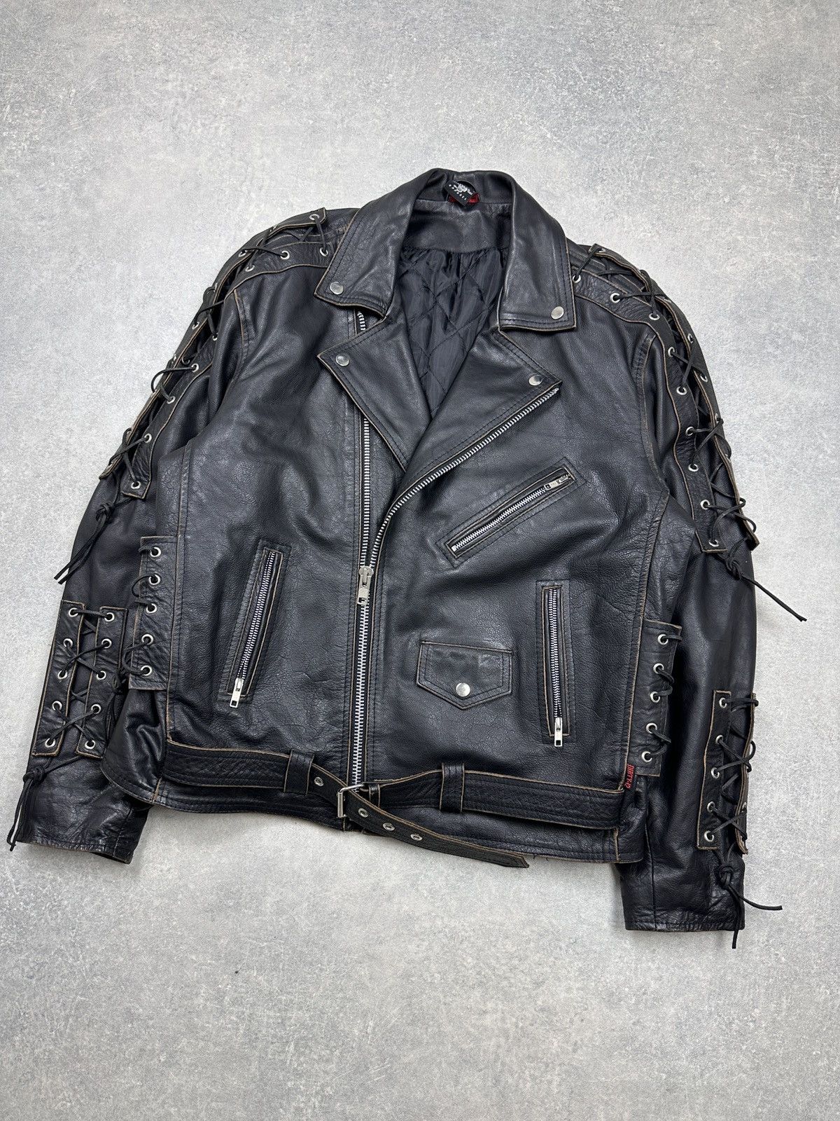 Japanese Brand × Vintage Vintage Leather Biker Jacket Eagle Embroidery Dirty-12 Size US XL / EU 56 / 4 - 2 Thumbnail