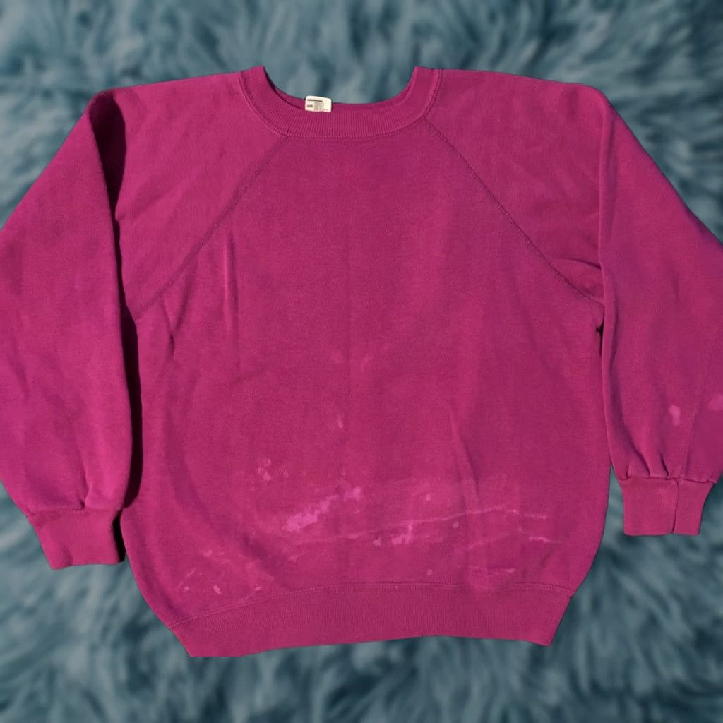 Vintage Sportswear Sweatshirt Men S Pink Bleach Distressed 60s 70s Vintage Grunge Surf Punk USA Size US S / EU 44-46 / 1 - 1 Thumbnail
