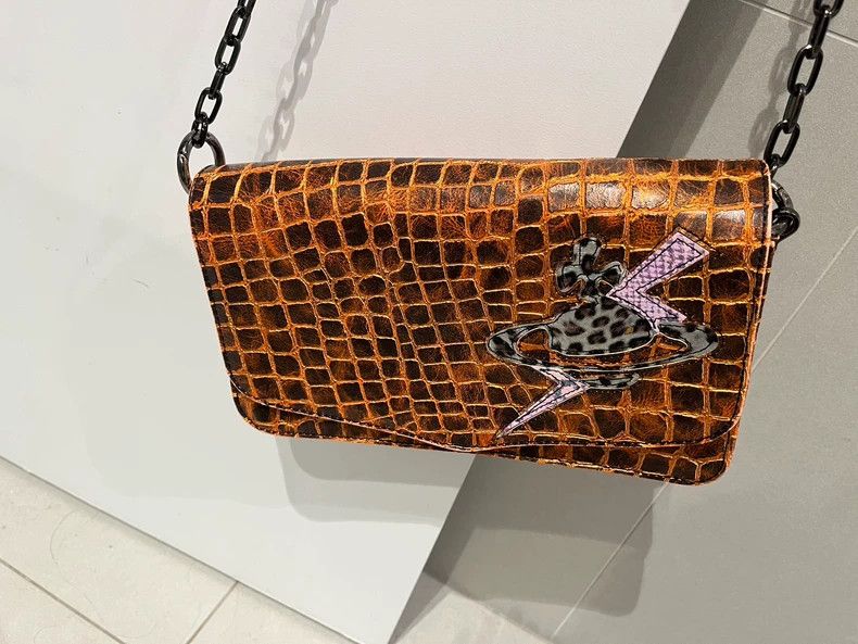 Vivienne Westwood Vivienne Westwood size os Crocodile Pattern Bag, Brown Size ONE SIZE - 1 Thumbnail