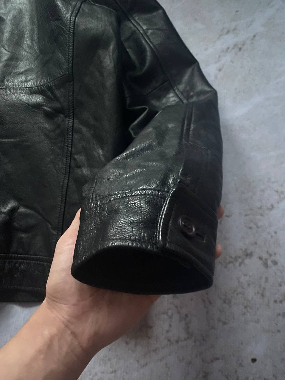 Genuine Leather Vintage Leather Bomber Jacket Moto Y2K Schott Style Size US XL / EU 56 / 4 - 7 Thumbnail