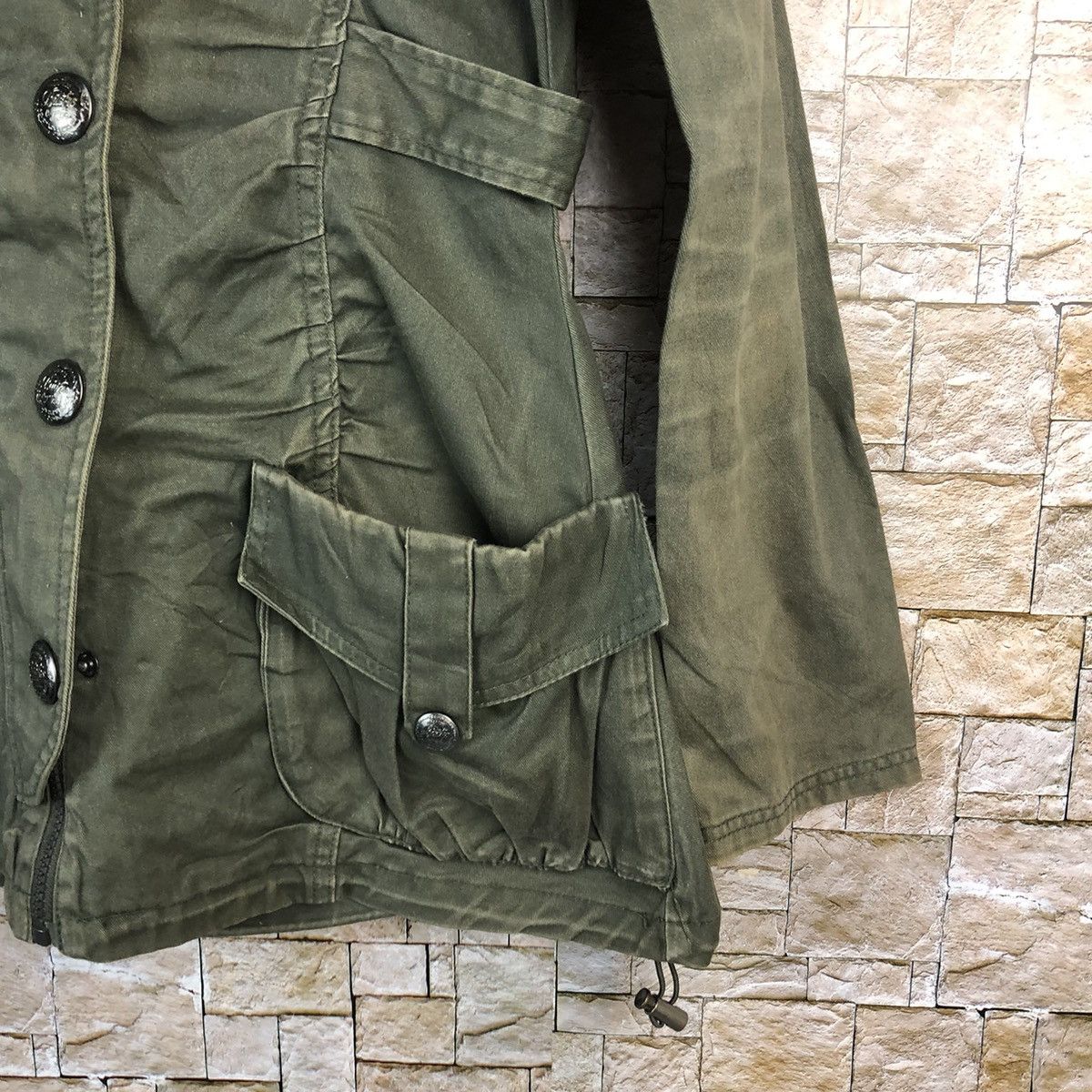 Japanese Brand Backs Green Coats jacket Hoodie #A826 Size M / US 6-8 / IT 42-44 - 8 Thumbnail
