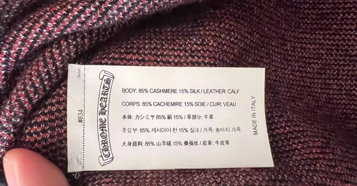 Chrome Hearts Matty boy chomped red triple leather cross cashmere sweater Size US S / EU 44-46 / 1 - 7 Thumbnail