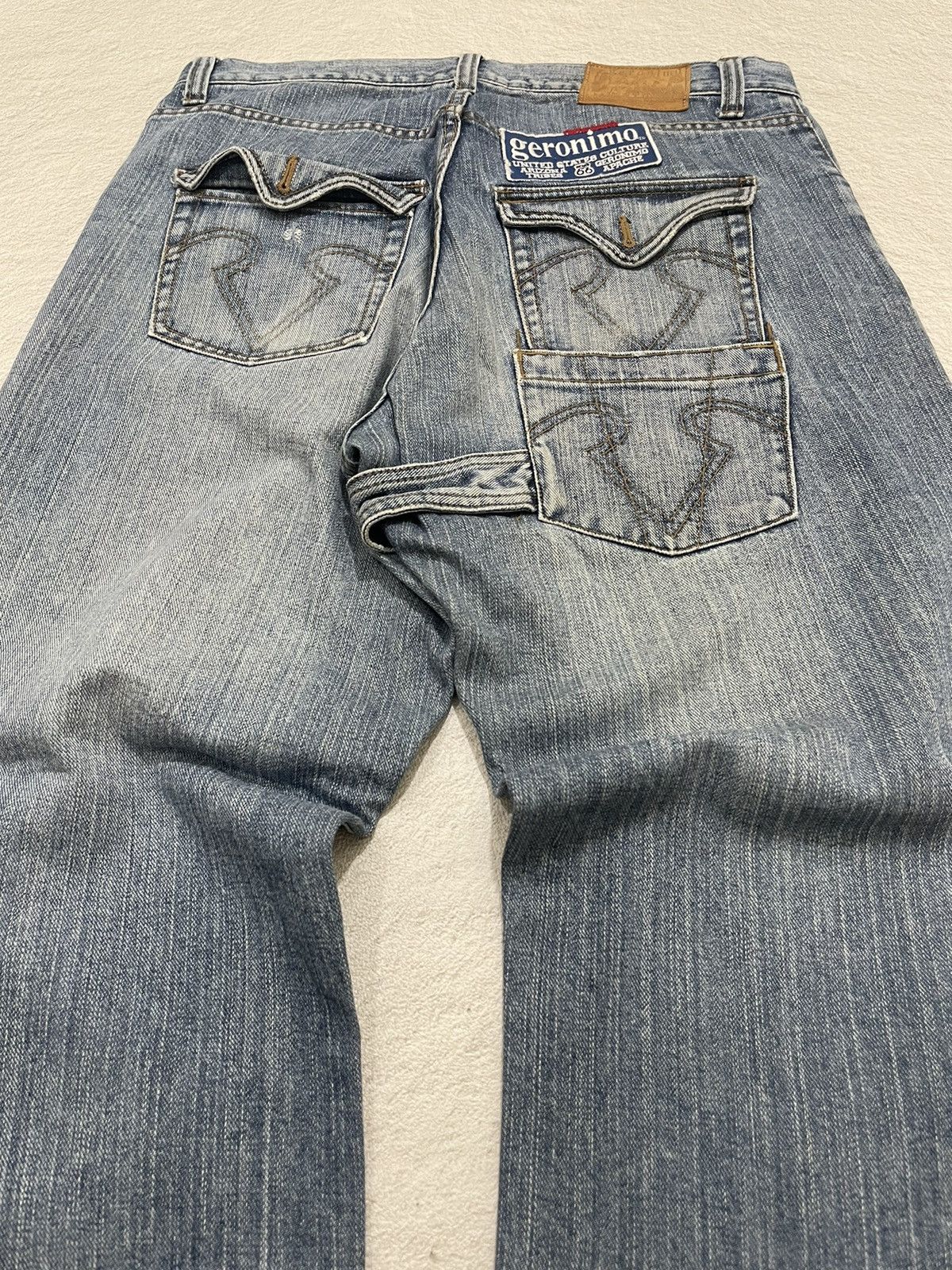 If Six Was Nine × Japanese Brand 2000s Geronimo Baggy Jeans Patch India Size US 33 - 2 Thumbnail