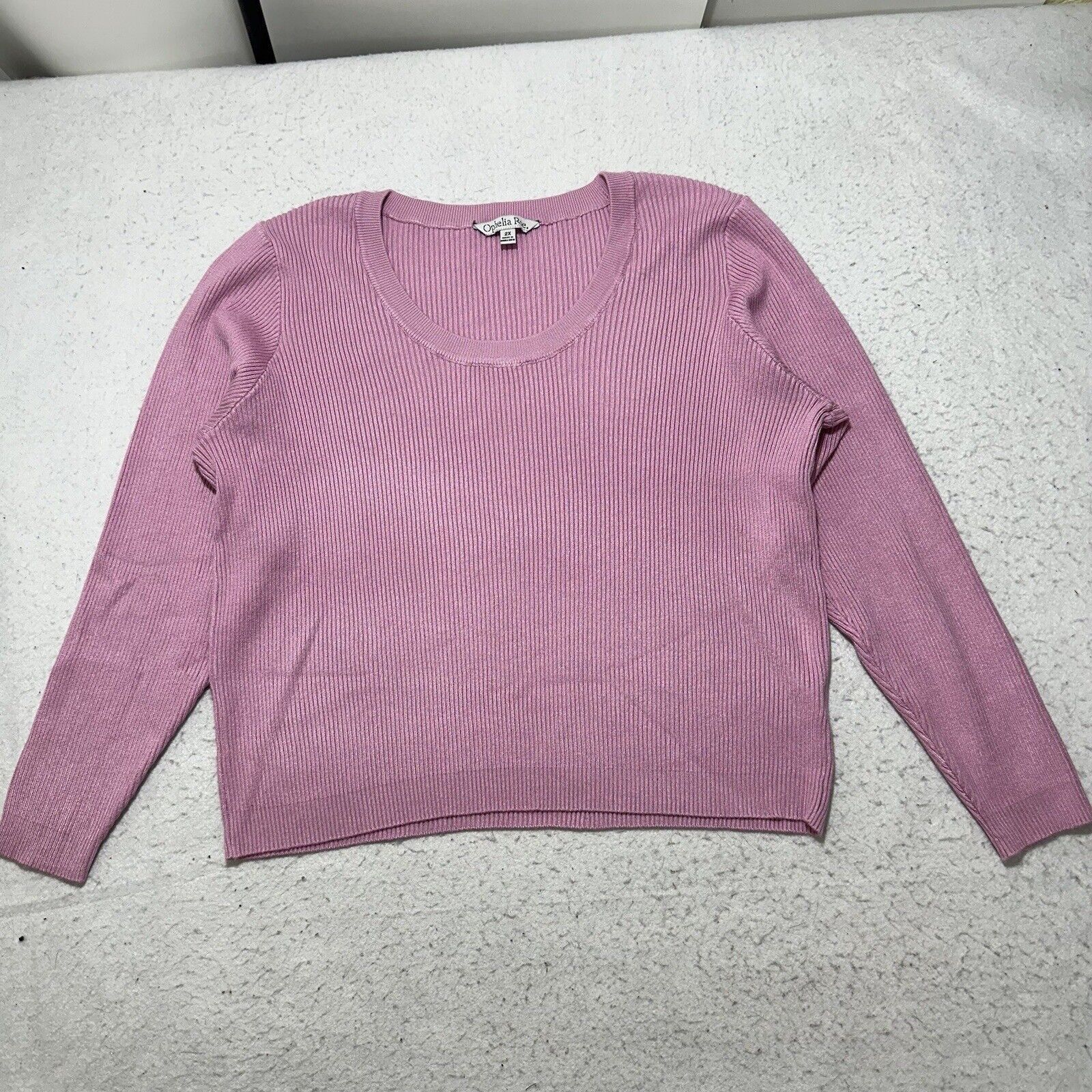 Other Ophelia Roe 2X Scoop Neck Ribbed Stretch Pullover Sweater Size XXL / US 16-18 / IT 52-54 - 1 Thumbnail