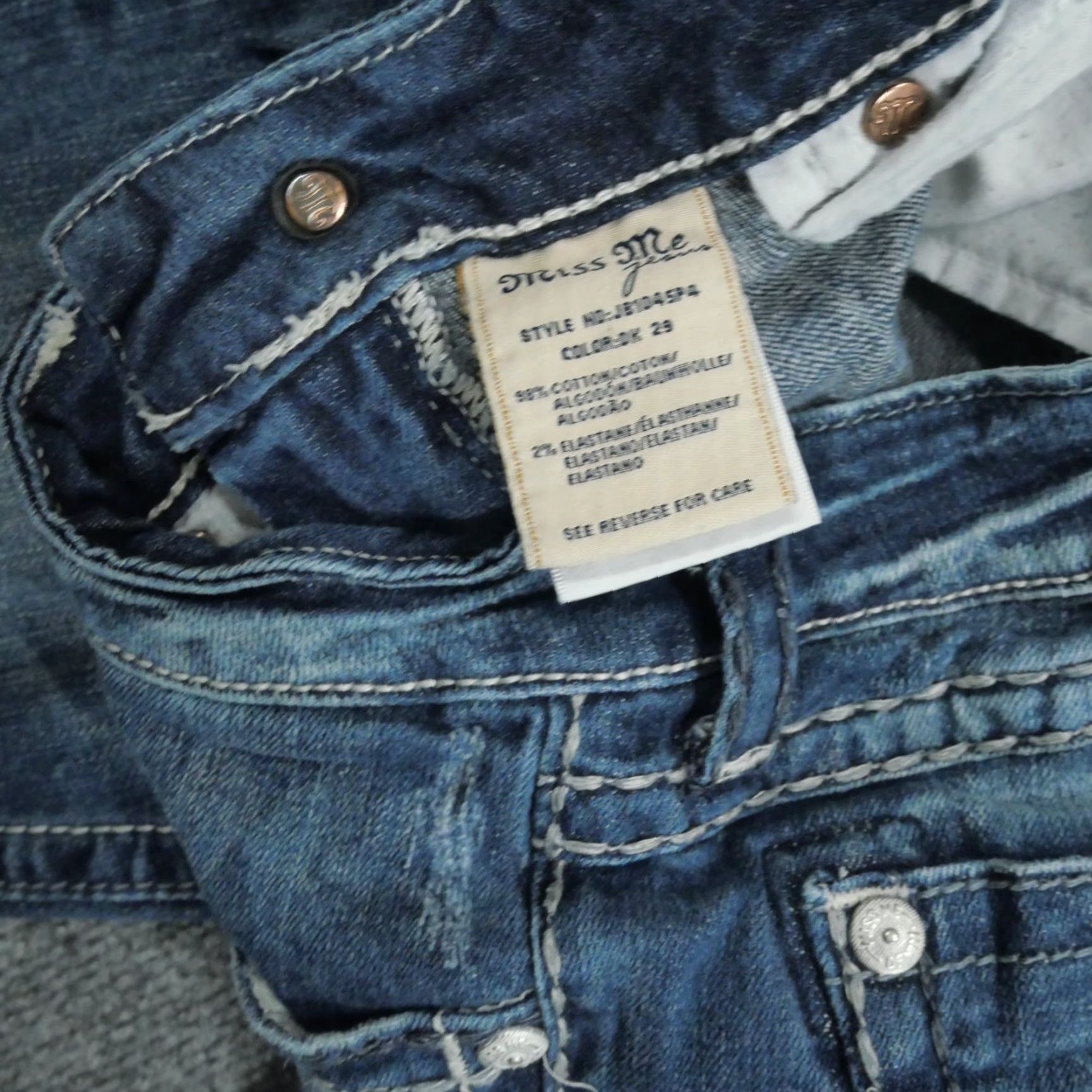 Miss Me Miss Me Jeans Womens 26 28x25 Blue Boyfriend Capri McBling Size 26" / US 2 / IT 38 - 5 Thumbnail