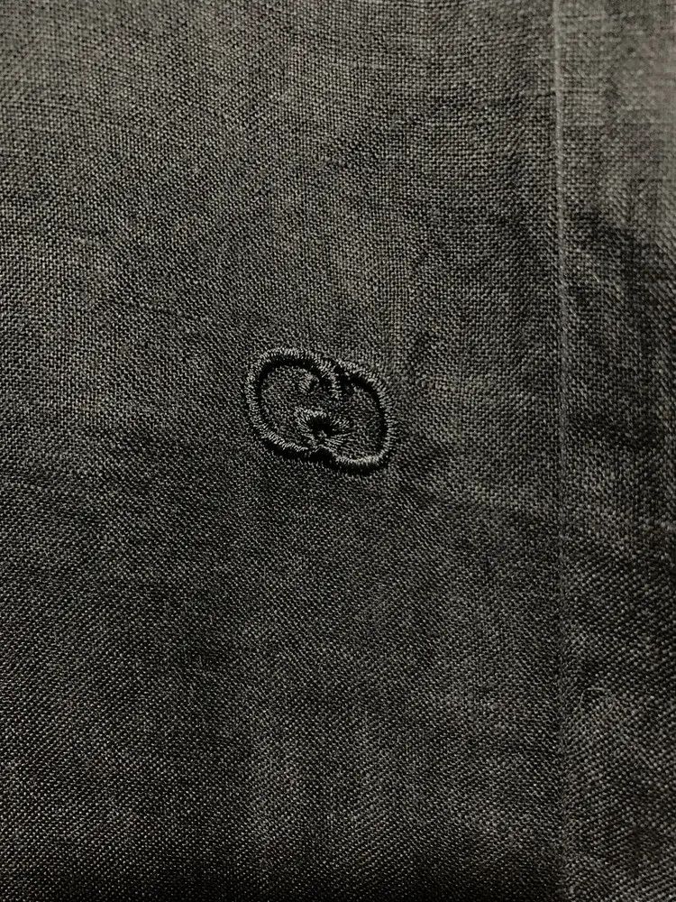 Gucci *RARE* 80s Gucci Linen sheer GG blck shirt Size US L / EU 52-54 / 3 - 5 Thumbnail