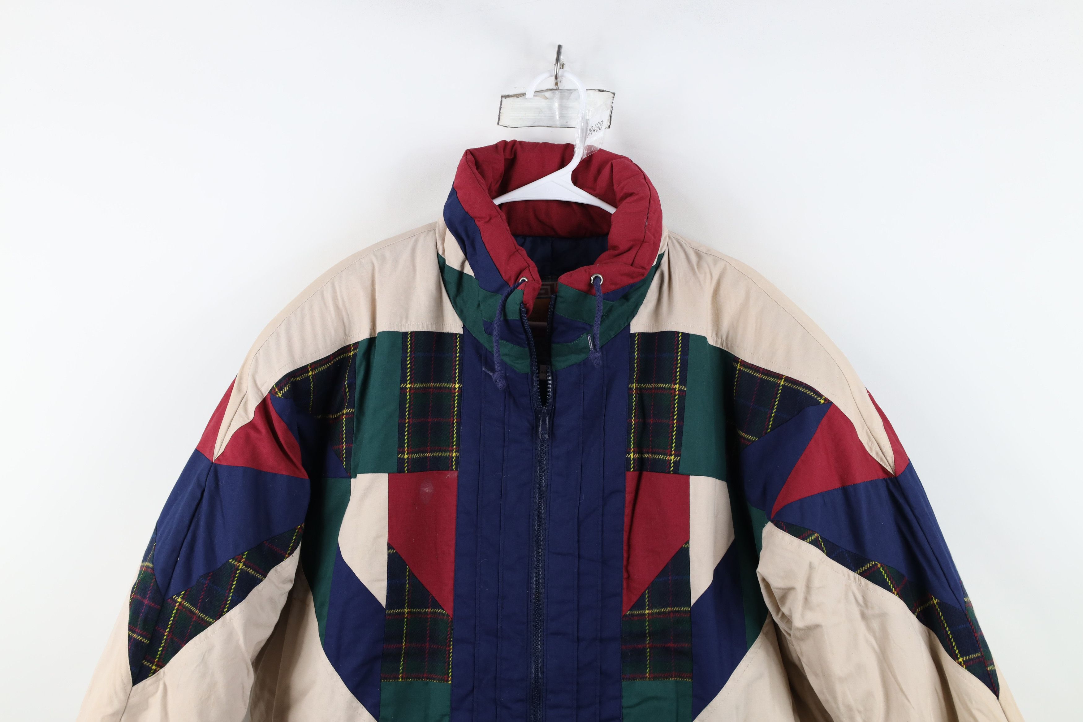 Vintage Vintage 90s Streetwear Patchwork Full Zip Puffer Jacket Size US L / EU 52-54 / 3 - 2 Thumbnail