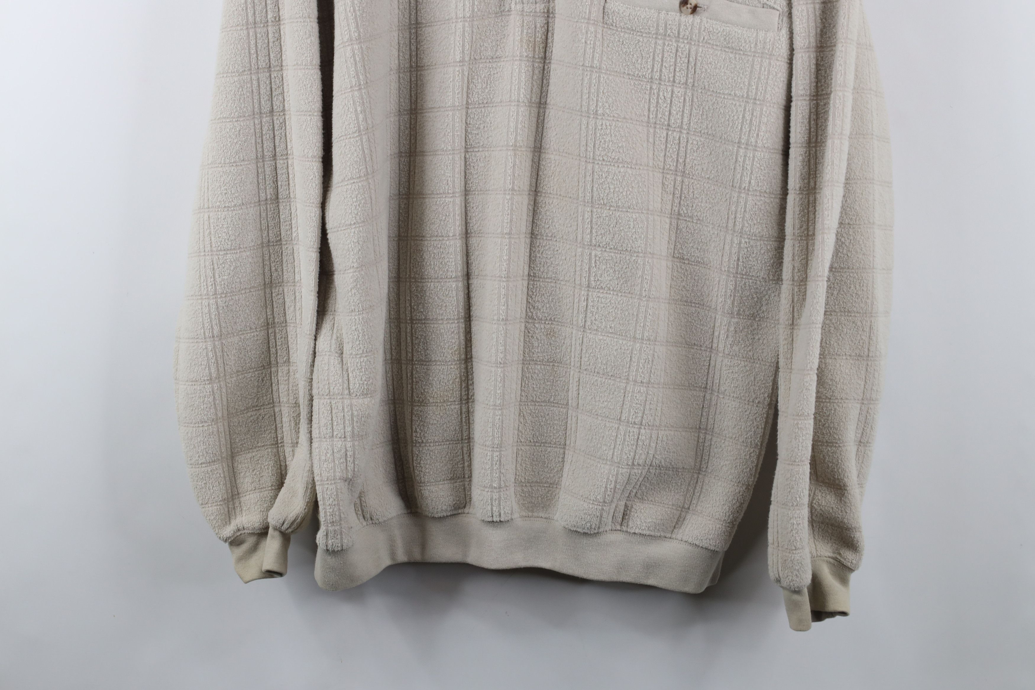 Vintage Vintage 90s Streetwear Checkered Fleece Collared Sweatshirt Size US L / EU 52-54 / 3 - 3 Thumbnail