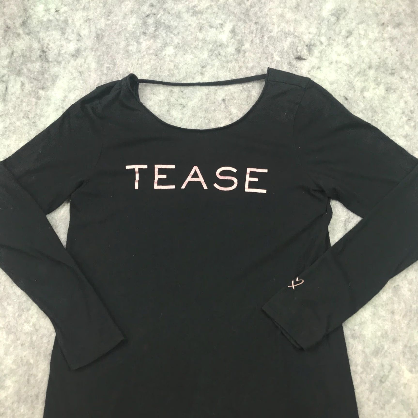 Victoria's Secret Victoria's Secret Shirt Womens Black Long Sleeve Round Neck Tease T-Shirt Small Easy Flowy All Seasons Casual Size S / US 4 / IT 40 - 2 Thumbnail