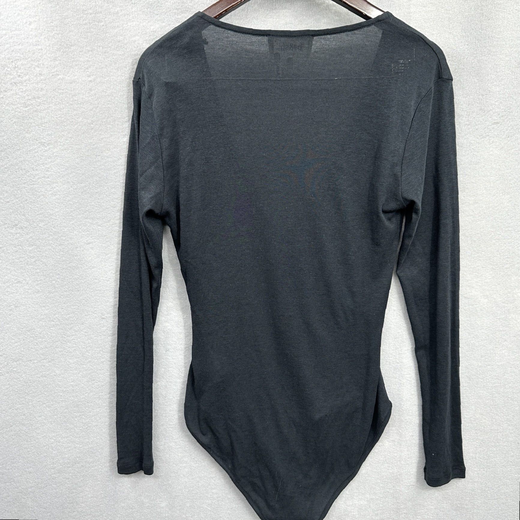 ba&sh ba&sh Bodysuit V Neck Long Sleeve Black Womens L Shaping Casual Business Classic 90s Designer City Size L / US 10 / IT 46 - 3 Thumbnail