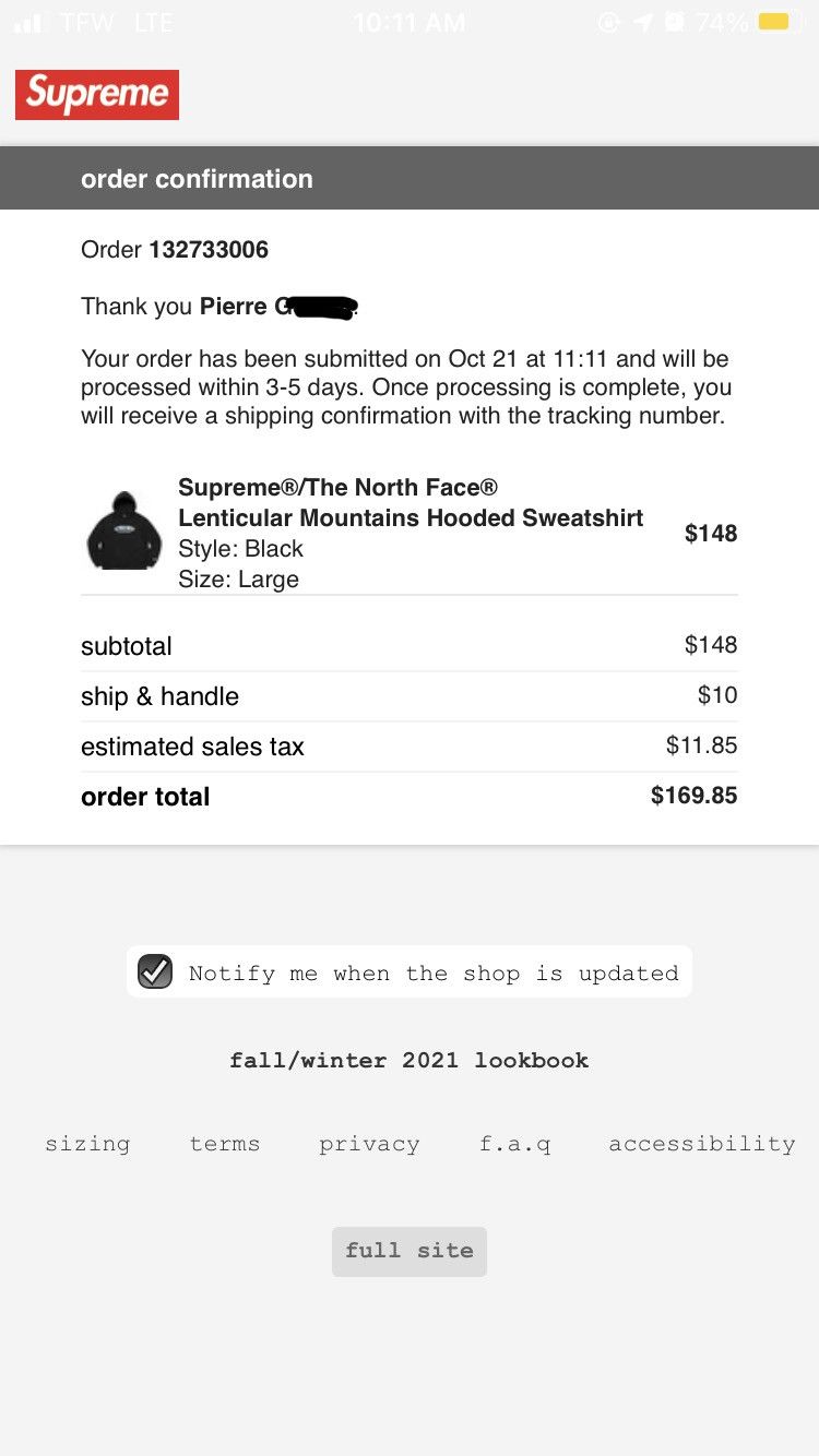 Supreme × The North Face Hoodie Lenticular L